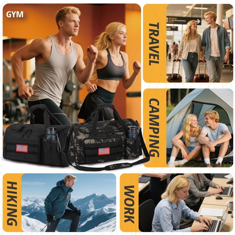 2 In 1 Gym Duffle Bag 40L Convertible Travel Bag Shoes Compartment Luggage1