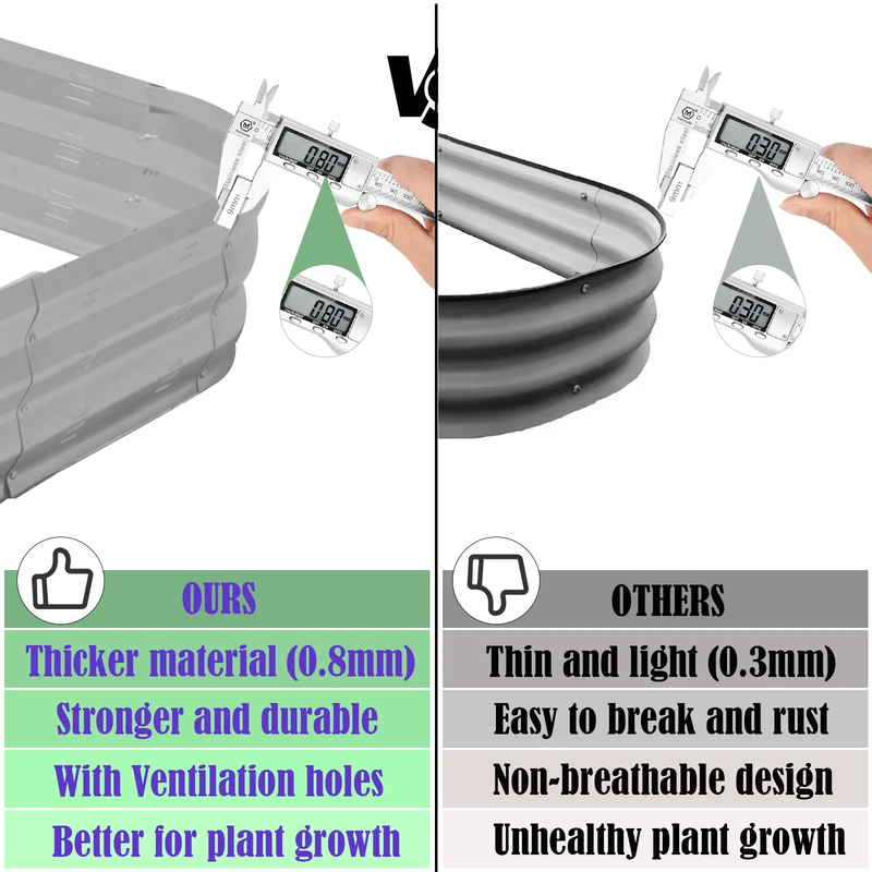 Galvanized Raised Garden Bed Kit, Large Metal Raised Garden Beds for Vegetables,5