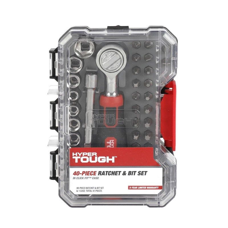 40 Piece Ratchet with Sockets and Bits in Click Fit Case4