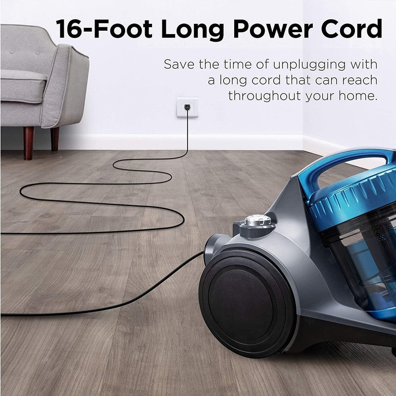 Whirlwind Canister Vacuum, Lightweight, Telescope Wand, Long Power Cord with Aut2