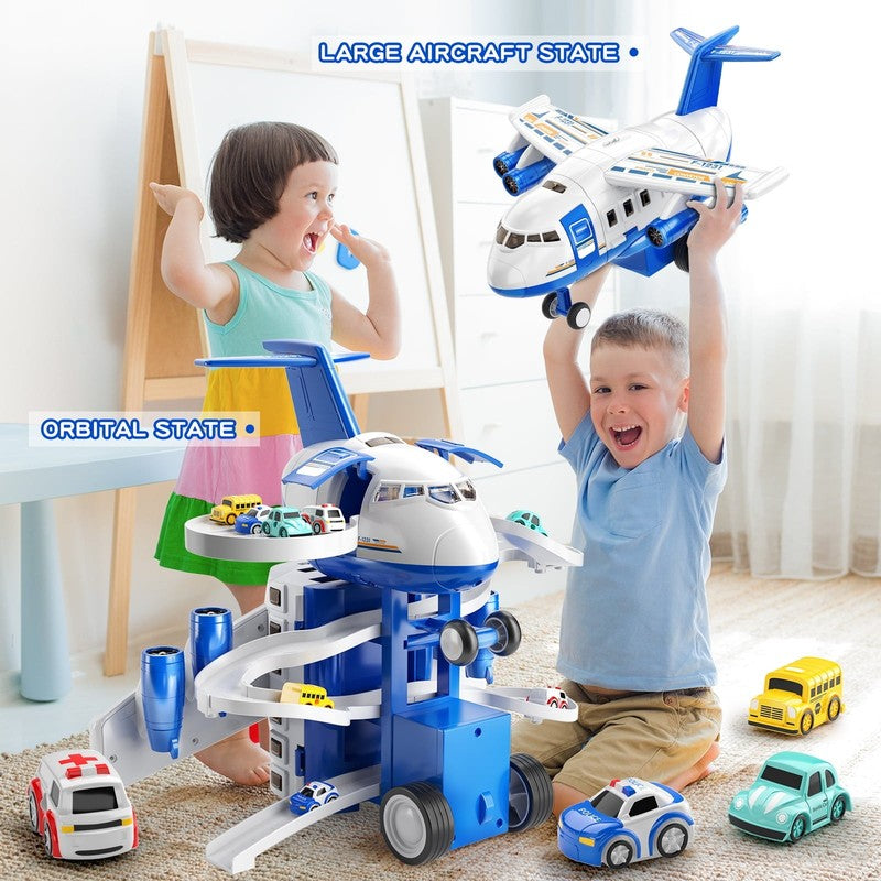 Kids Airplane Toys Race Tracks Car Toys for 3 4 5 6 7 Boys - Transport Airplane 5