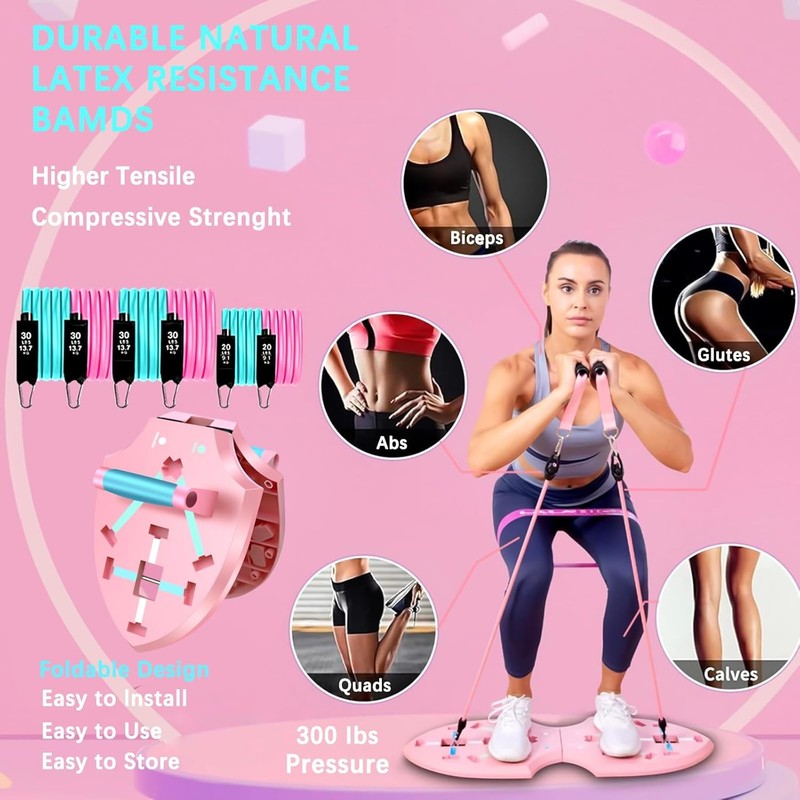 36-in-1 Push Up Board Home Gym w/ Ab Roller Bands Foldable Full Body Training2