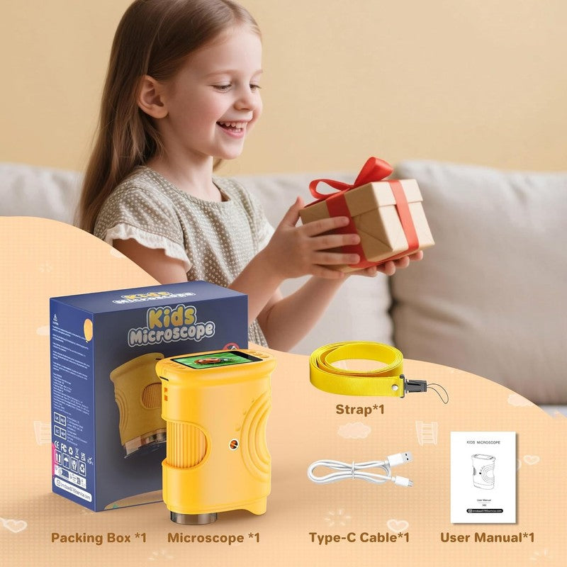 1000X Handheld Digital Microscope – Portable STEM Toy with 2" Screen for Kids1