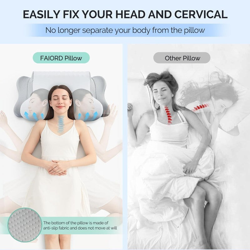 Cooling Cervical Pillow for Neck Pain Relief   Ergonomic Ortho Support4