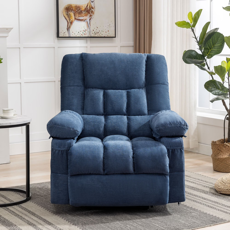 Power Lift Recliner Chair Heat Massage USB Port Infinite Position Blue10