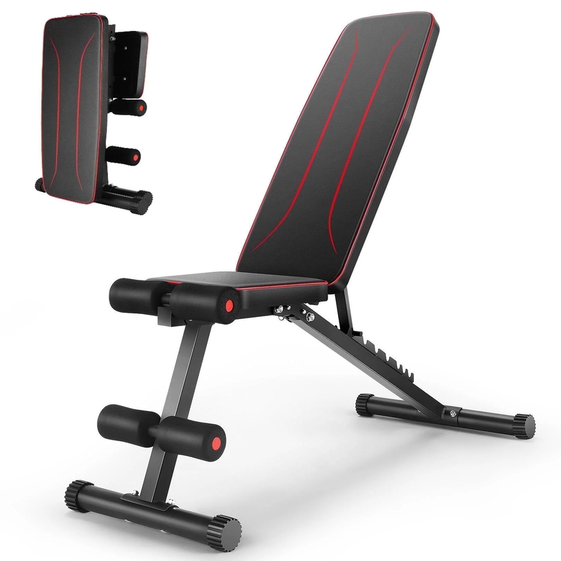 Foldable 8-Position Adjustable Weight Bench 660lb Incline Decline Home Gym8