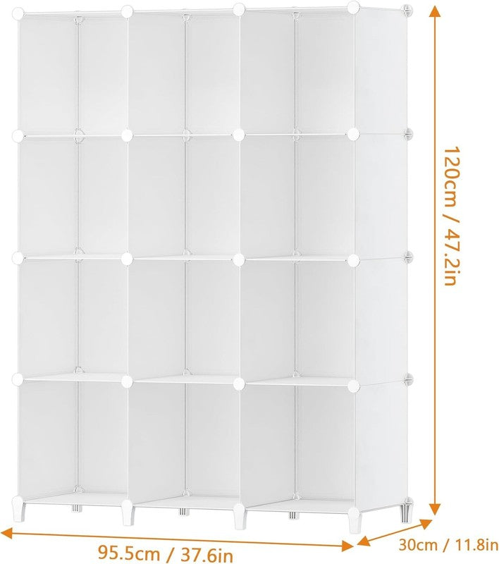 12 Cube Closet Organizer, Portable Cube Storage Shelves for Clothes, White2