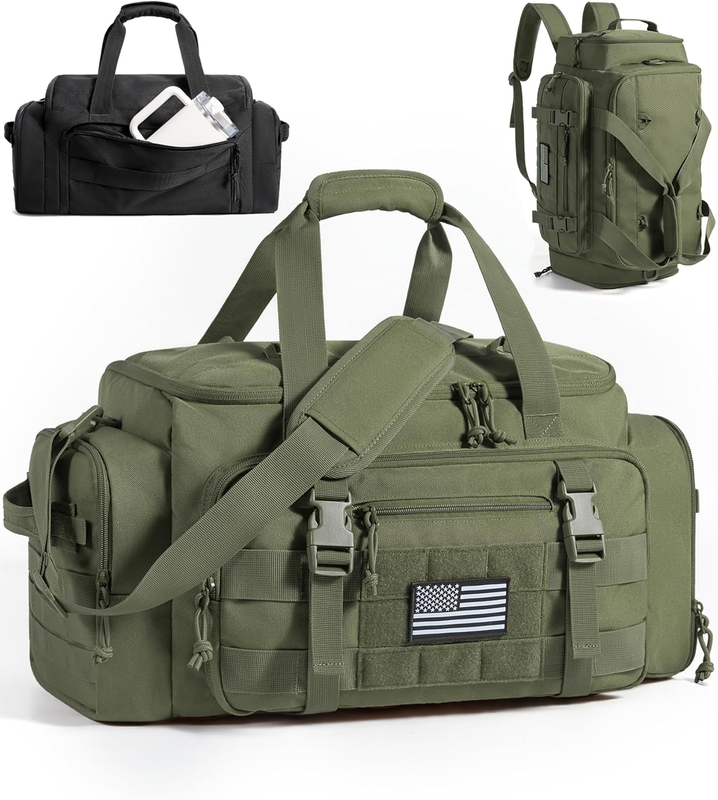 22L Tactical Gym Duffle Bag Backpack w/ Shoe Compartment Olive Drab0