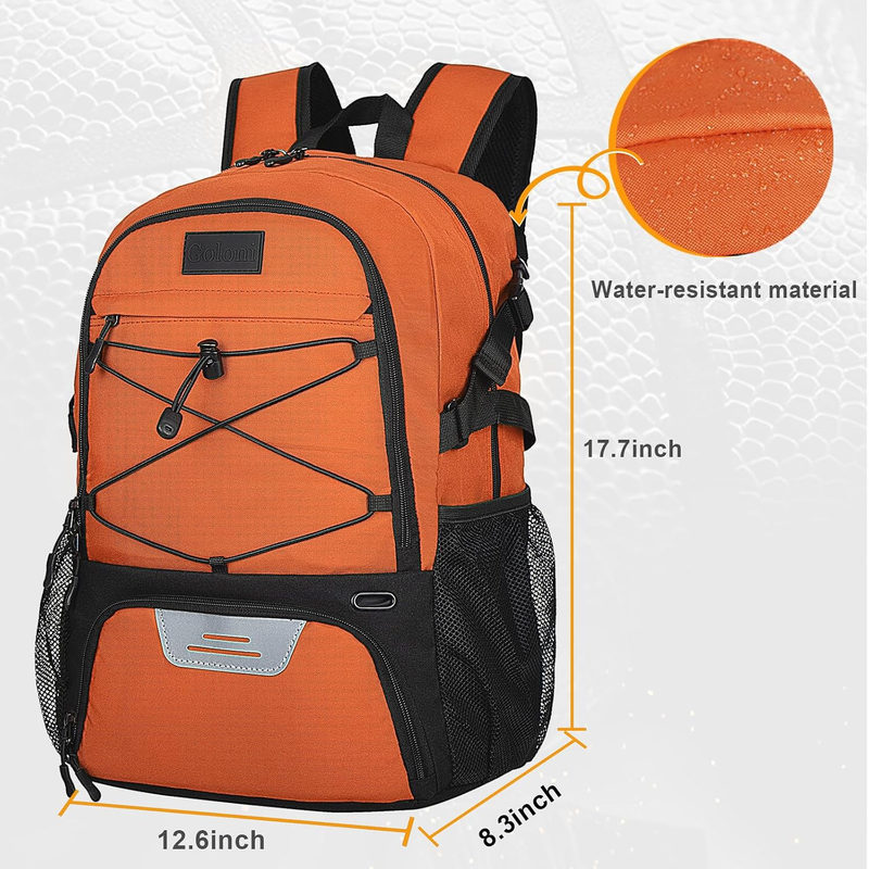Soccer Basketball Backpack w/ Ball & Shoe Compartment Sports Travel Bag1