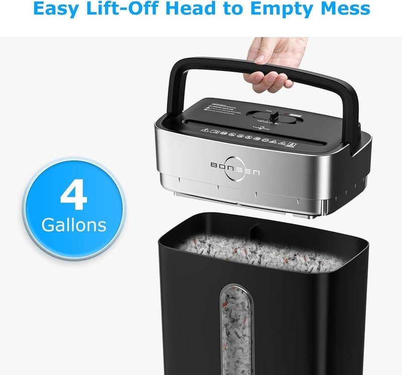 Compact 8-Sheet Cross Cut Shredder for Home Office, High Security P-44