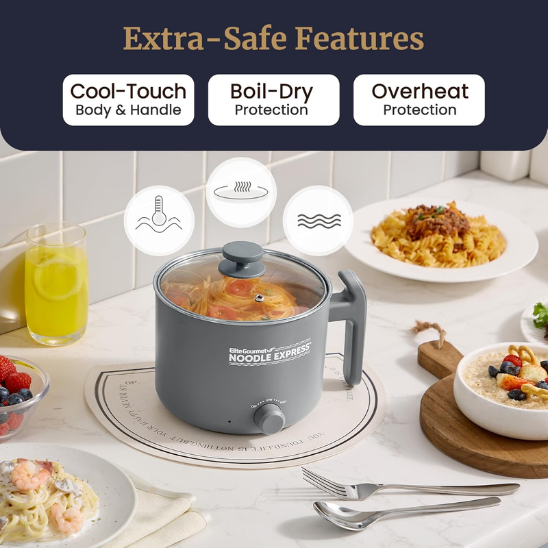 NOODLE EXPRESS Hot Pot Electric Cooker Stainless Steel Ramen Soup Stew5