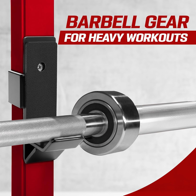 Power Rack J-Hooks & Attachments – Heavy Duty Barbell Holders Compatible with 2X5