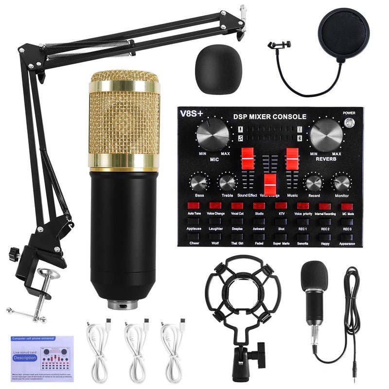 Microphone for Podcast Equipment Bundle and Studio Recording Equipment,Usb Micro8