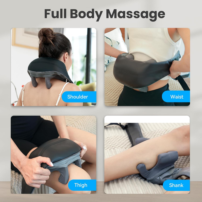 Cordless 4D Shiatsu Neck Shoulder Massager w/ Heat Back Massage Pillow8