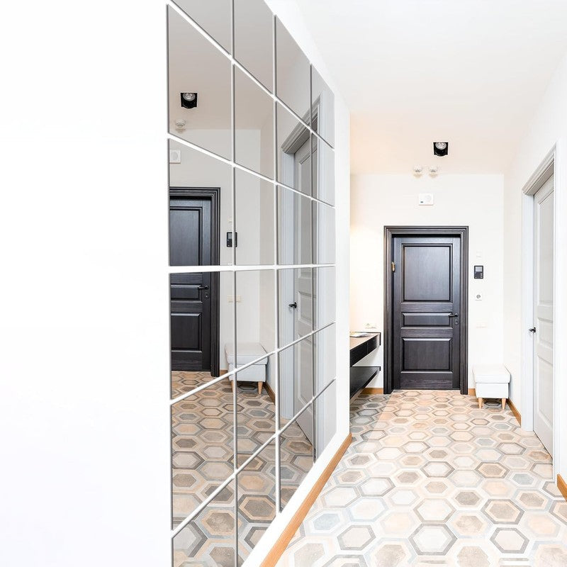 Home Gym Mirror Tiles 12x12 Inch 12 Pcs Full Length Workout Mirrors for Wall2