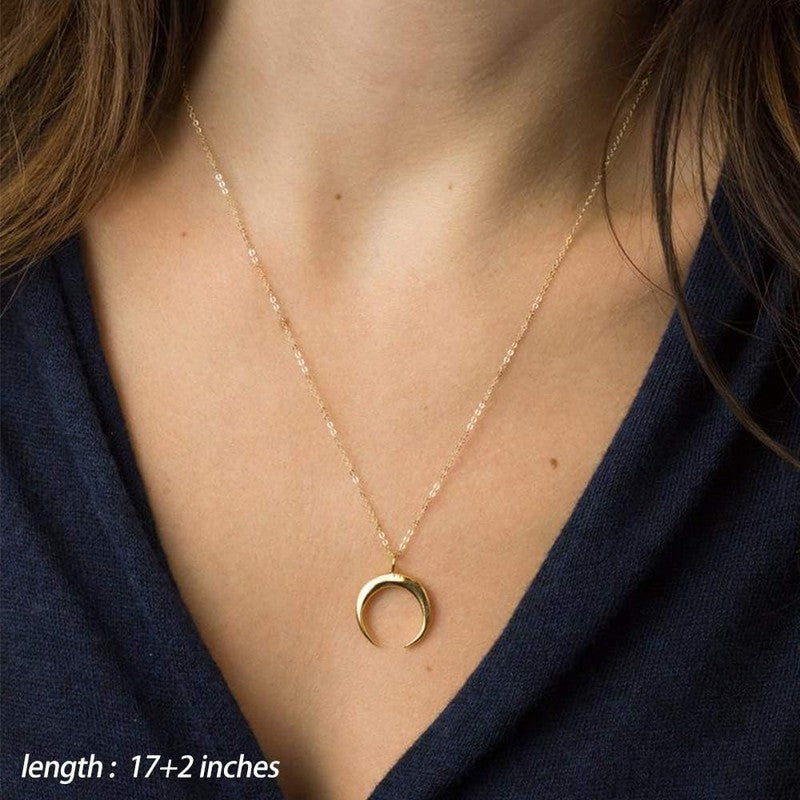 14K Gold Layered Necklaces for Women – Dainty Bar Pearl Coin Moon Jewelry3