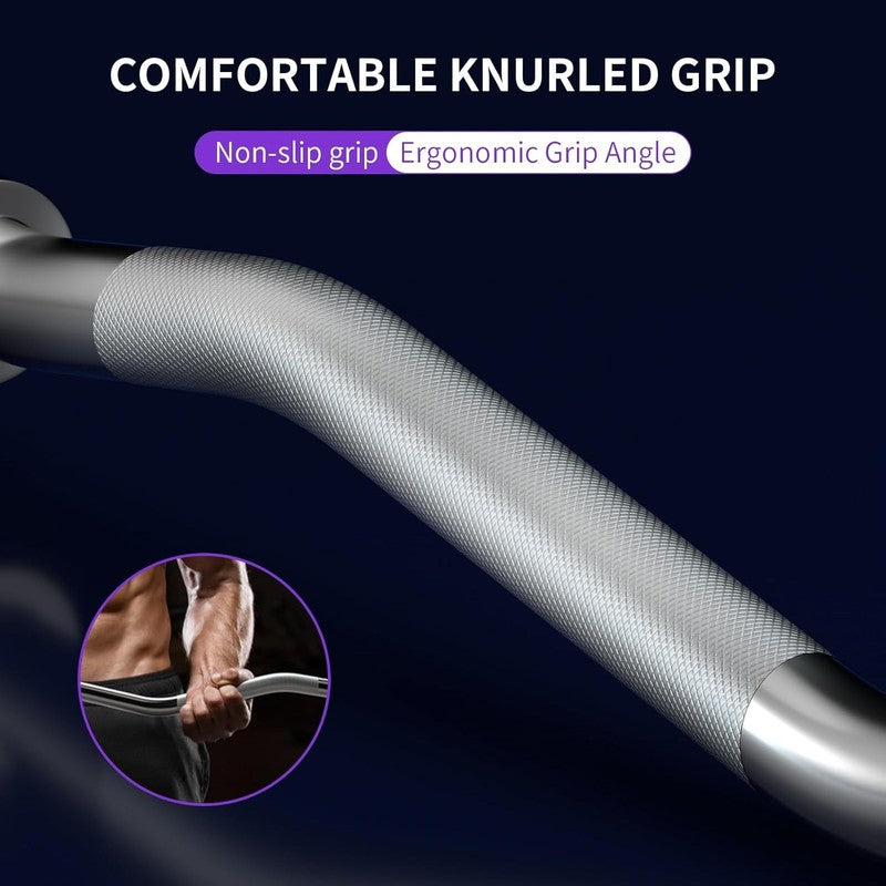 47" EZ Curl Bar for Weight Lifting, 220Lb Capacity, Home & Gym Use1