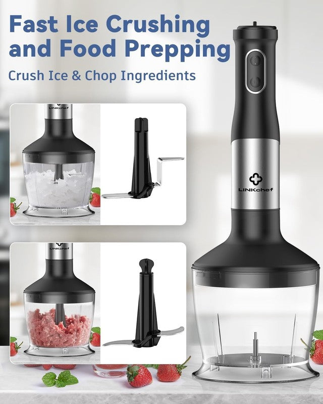 7-In-1 Immersion Blender, 800W Hand Blender with 20 Speeds and Turbo, Scratch-Re1