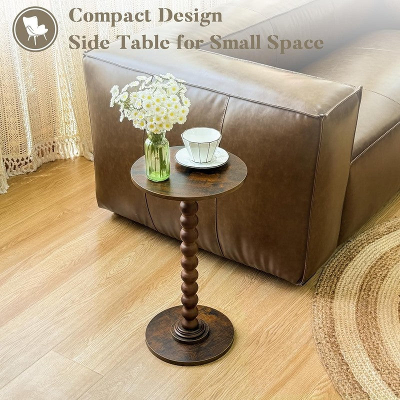 Round Side Table, Small Drink Table for Small Spaces, Modern Accent Nightstand w4