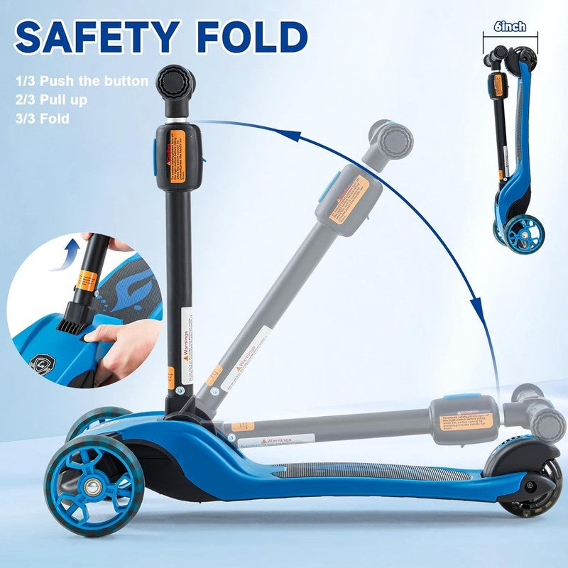 Kids 2 in 1 Folding 3 Wheel Kick Scooter Adjustable Height Safety Lock Ages 3 144