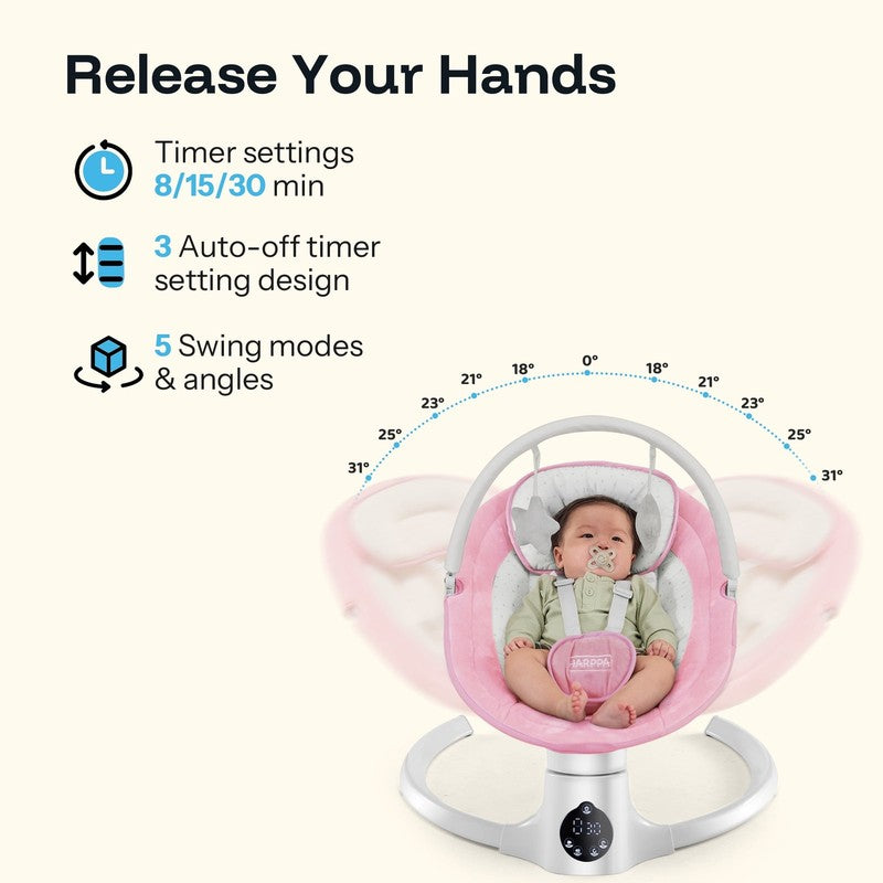 Baby Swing for Girl with Remote Control, 5 Sway Speed, 10 Lullabies, Pink5