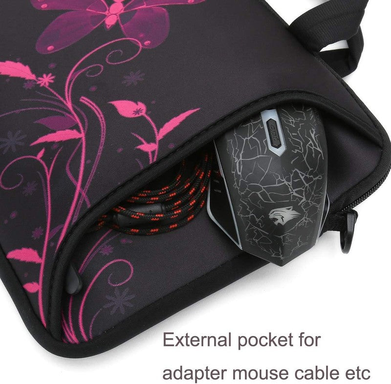 14–15.6 Inch Laptop Sleeve Bag Butterfly Neoprene Carry Case with Handle Pocket4
