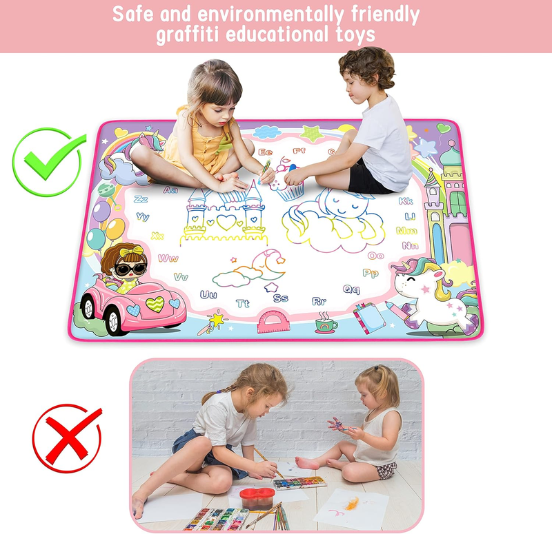 Water Doodle Mat Kids Drawing Painting Toy Magic Pen Educational Mat5
