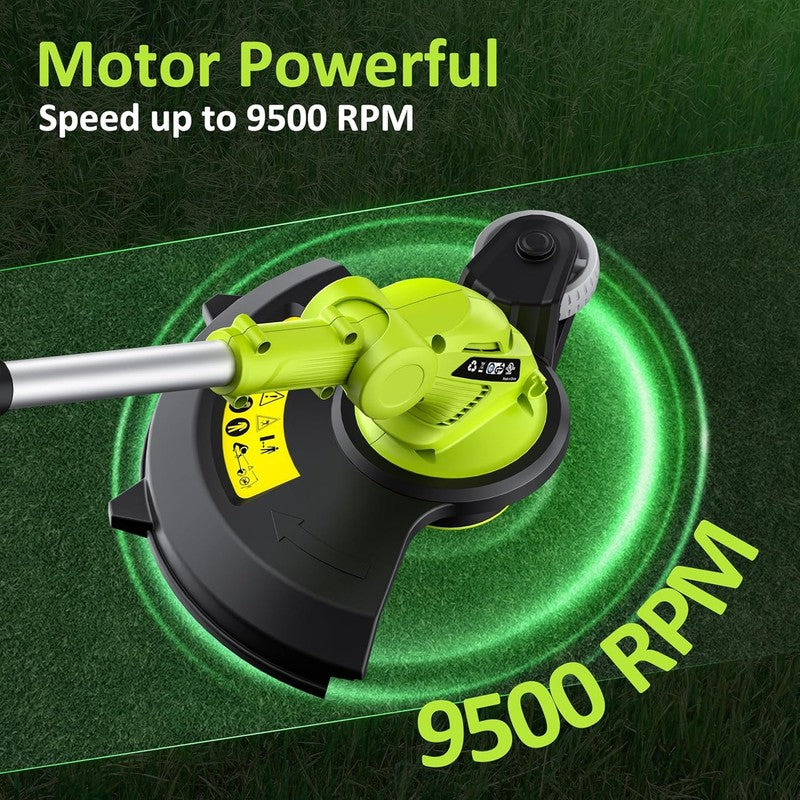Electric String Trimmer Cordless with 2X2.0Ah Battery, 20V Battery Powered 12 In5