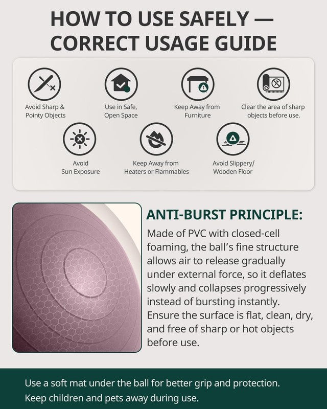 Exercise Ball Yoga Ball,Office Seating & Balance Ball Chair, Stability Ball for 1