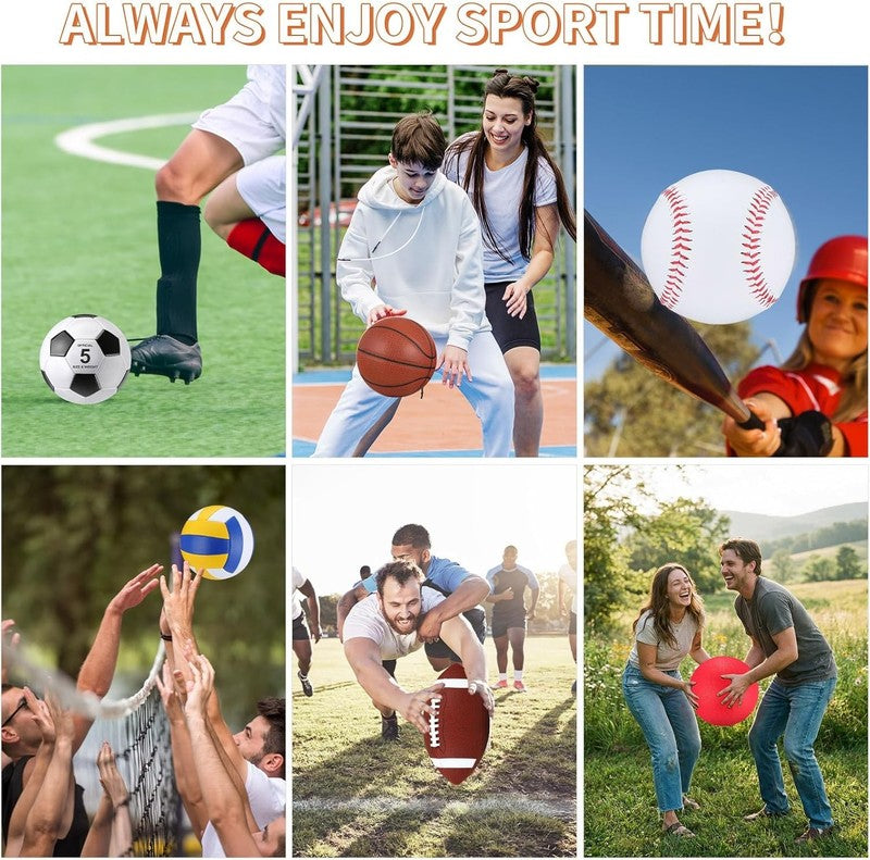 12 Pcs Assorted Sport Ball Set for Youth Adult Official Size Basketball Football3
