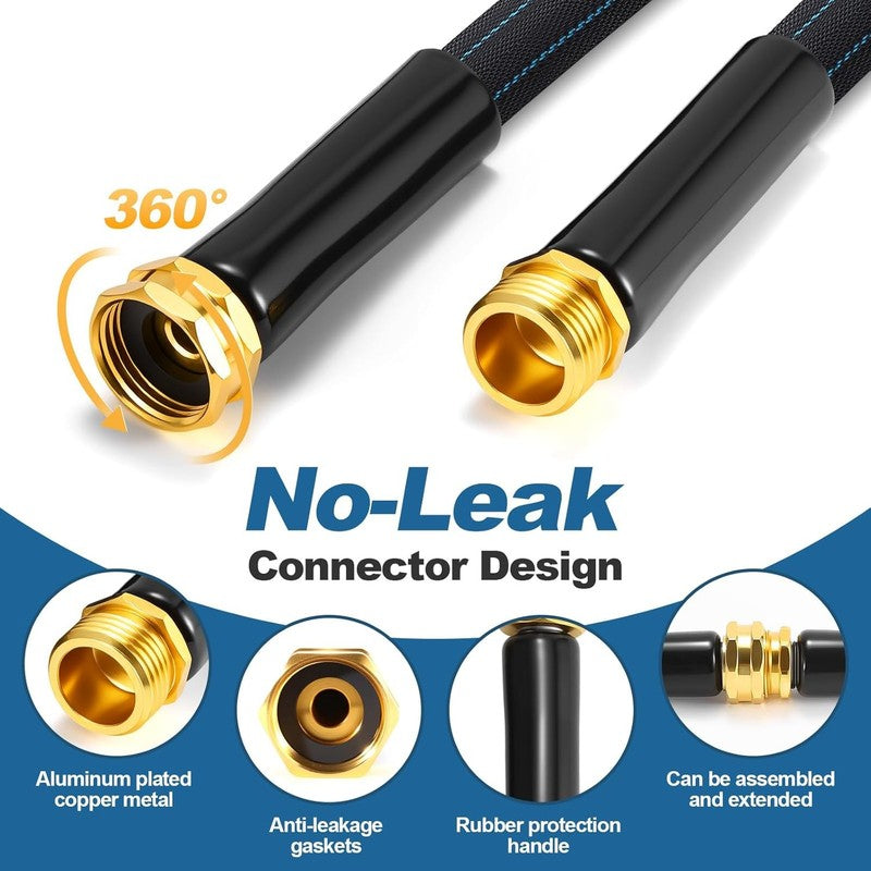 Garden Hose 50Ft Lightweight, Non-Expanding, Leak-Proof Metal Connector, No-Knot4