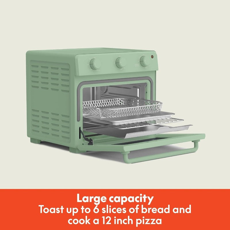 Air Fry Toaster Oven 1700W 7 Presets Dishwasher Safe Trays Seaglass1