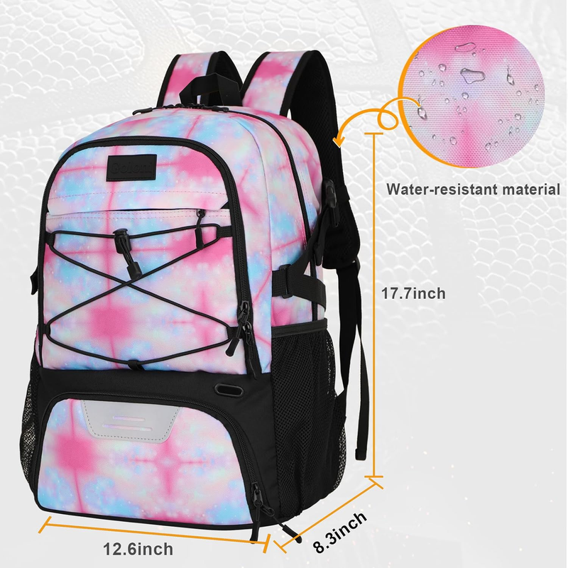 Soccer Basketball Backpack w/ Ball & Shoe Compartment Sports Travel Bag1