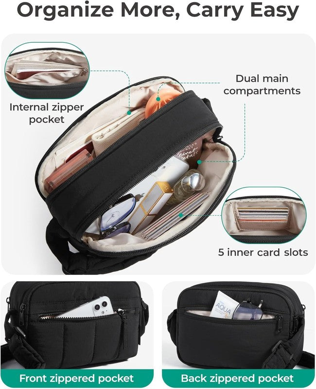Cross Body Purse, Mini Crossbody Bags for Women Travel Purse, Puffy Shoulder Han5