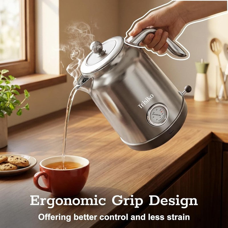 Electric Kettle 1.7L 1200W Thermometer Stainless Steel Auto Shut Off Chrome2