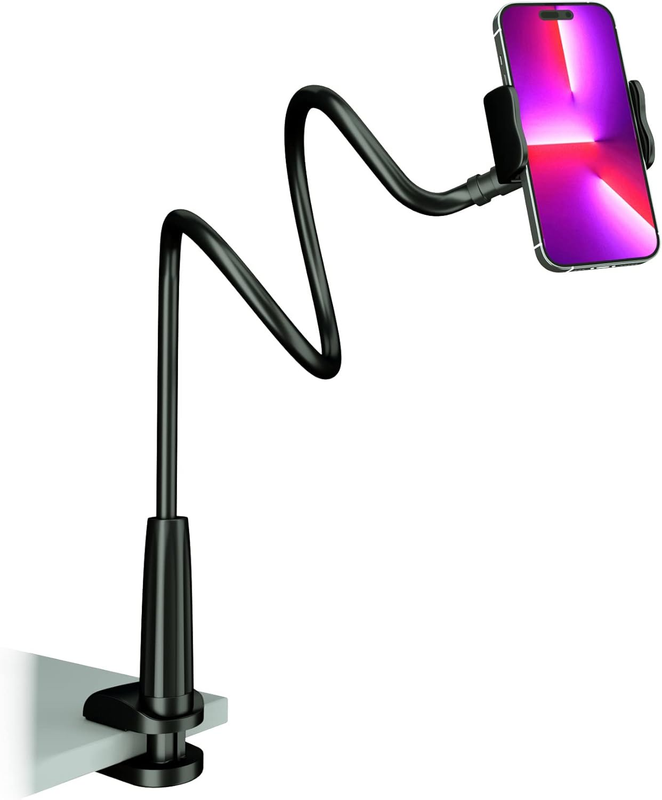 Flexible Gooseneck Phone Holder Clamp for Desk   Fits 3.5 7" Devices (Black)0