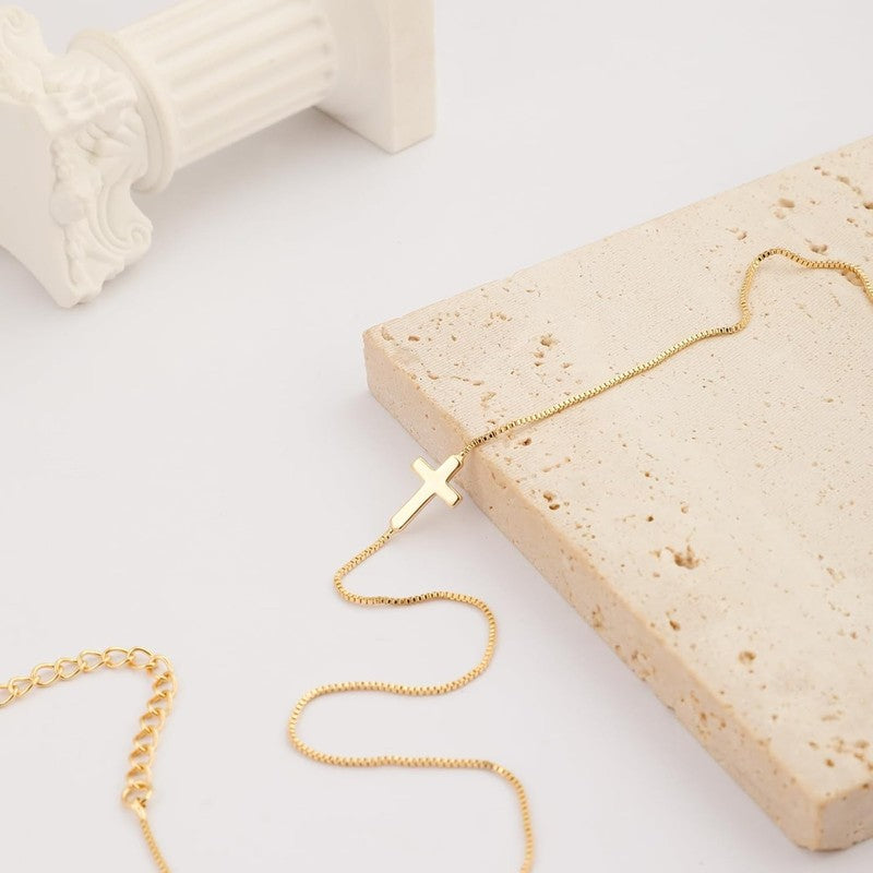 Dainty Cross Necklace for Women 14K Gold Plated Pendant Faith Jewelry Gift3