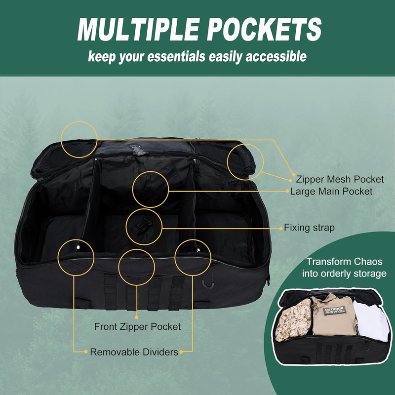 3 in 1 Gym Bag Duffel Backpack Waterproof Travel Sports Camping Gear2