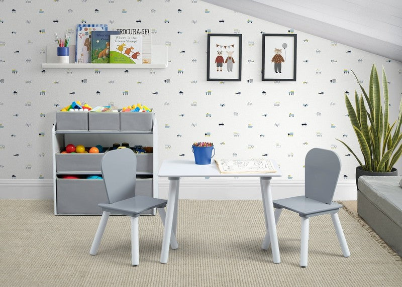 4 Piece Toddler Playroom Set – Light Grey/Dark Grey1