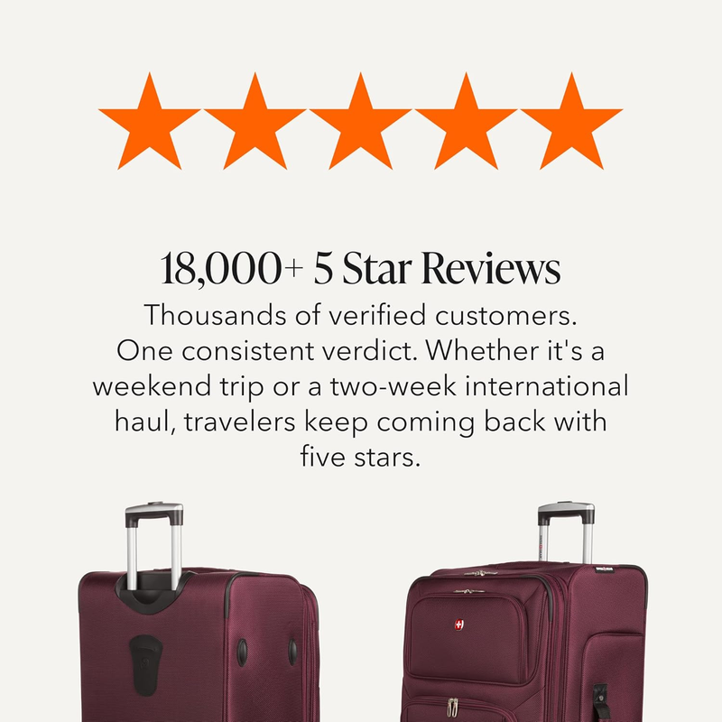Large Softside Expandable Spinner Luggage Lightweight Travel Suitcase Merlot8