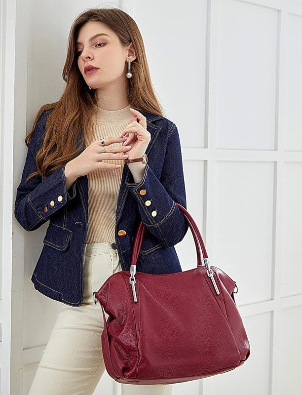 Women Leather Shoulder Tote Handbag Top Handle Satchel Hobo Crossbody Bag1