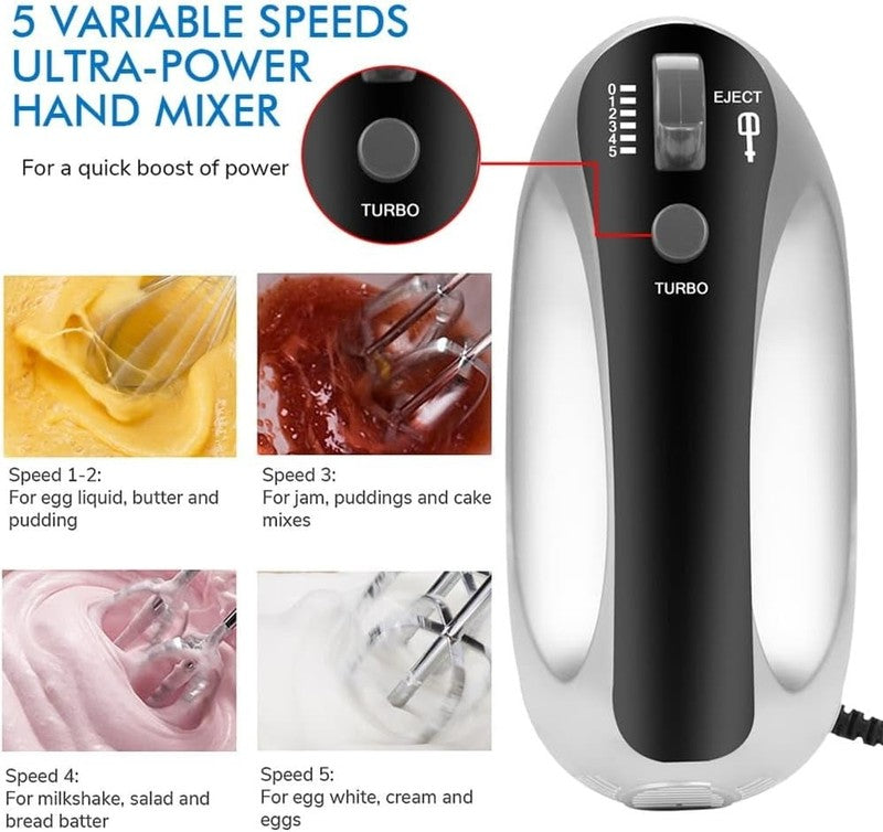 Electric Hand Mixer,300W Electric Egg Beater Hand Mixer Milk Frother Cream Foam4