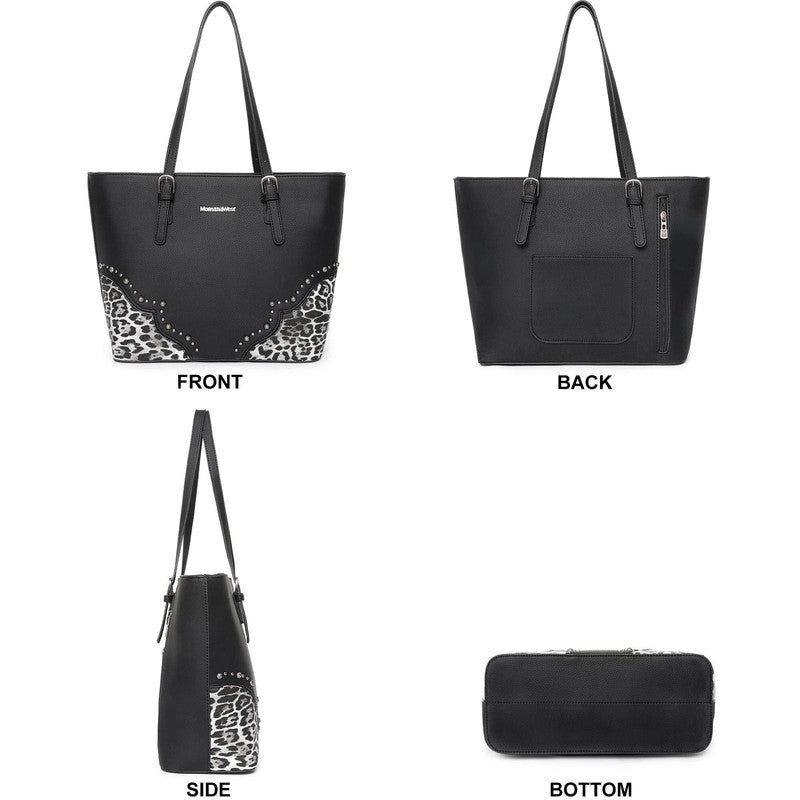 Purses for Women Tote Bag 3Pcs Set Leopard Print Satchel Handbags2