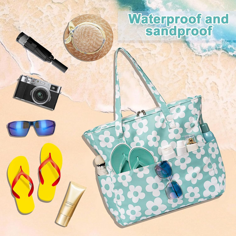 Beach Tote Bag Women Waterproof Large Sandproof Pool Travel Bag6