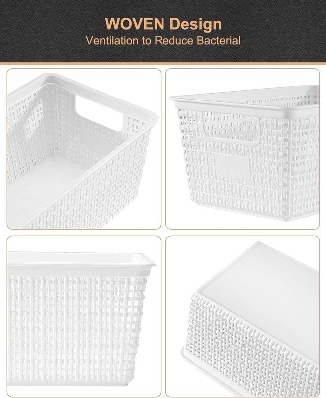 6-Pack Storage Baskets, Plastic Organizer Bins for Closet, Desk, Shelves2