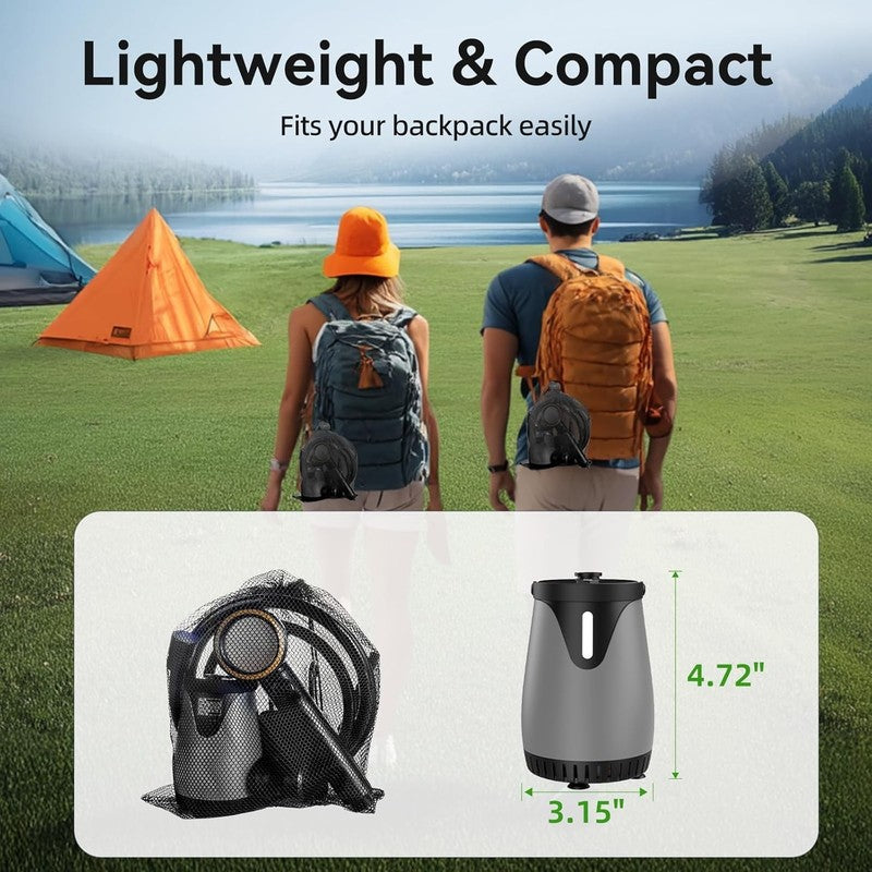 6000mAh Portable Camping Shower Rechargeable IPX8 5 Spray Modes5