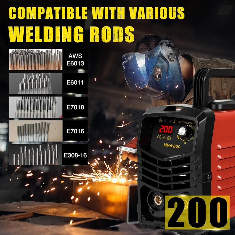 200A Welding Machine with 25 Rods – Clearance! Portable 110V ARC Stick Welder, 15