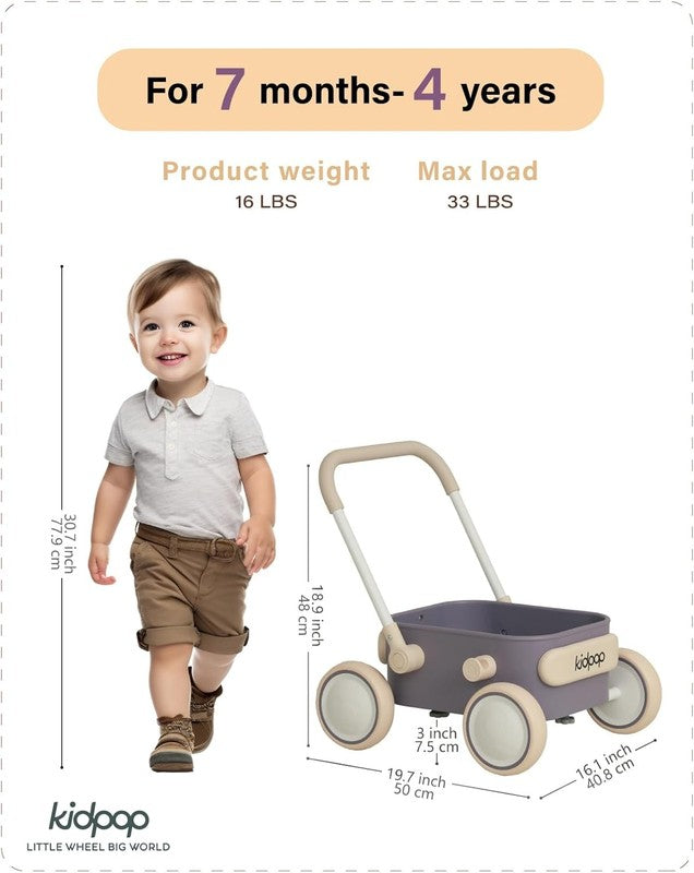 Toddler Push & Pull Wagon Walker 7mo 4yr Birthday Gift Purple1