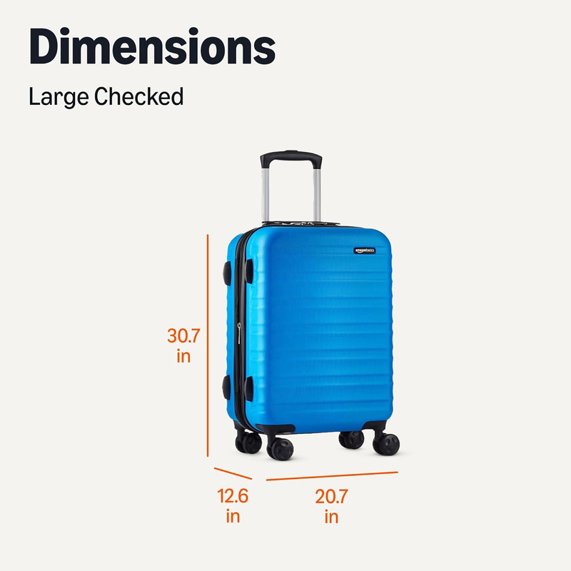 30" Expandable Hardside Checked Luggage Spinner Suitcase Light Blue5