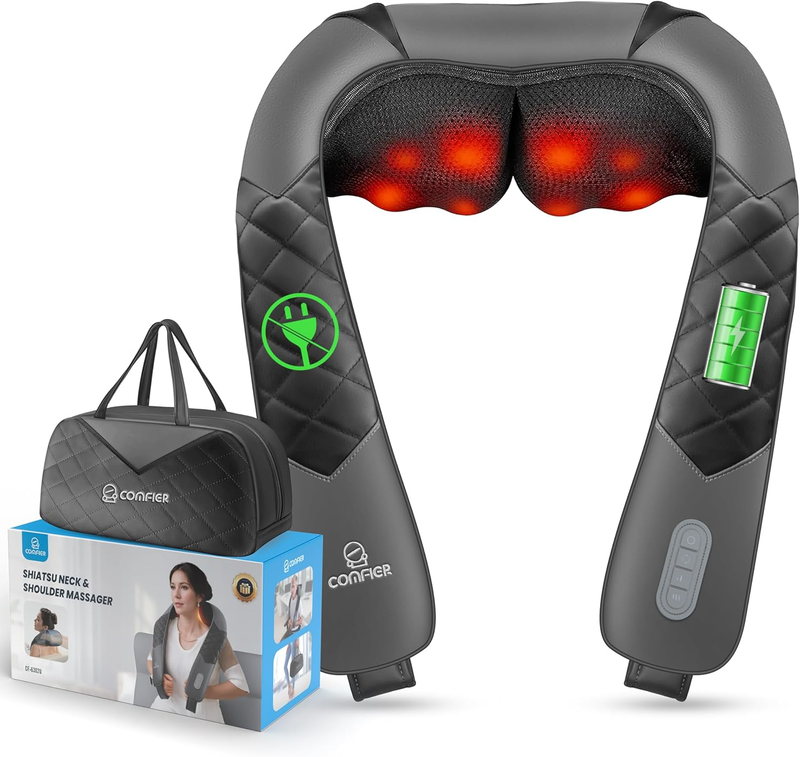 Cordless Neck Massager with Heat, Back Massager for Pain Relief Deep Tissue, 3D 11